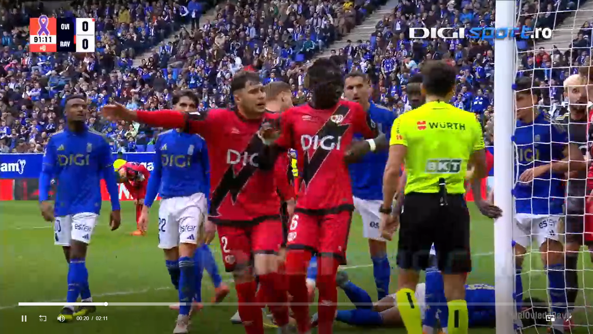 Andrei Rațiu, moment tensionat în Oviedo - Vallecano