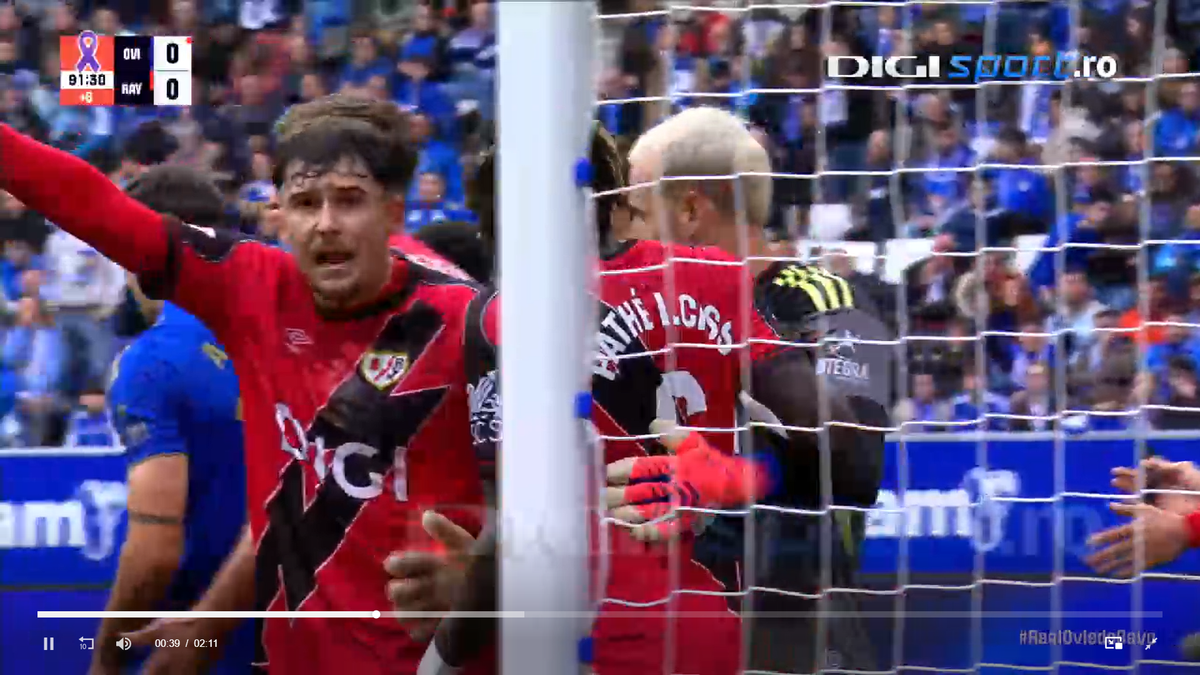 Andrei Rațiu, moment tensionat în Oviedo - Vallecano
