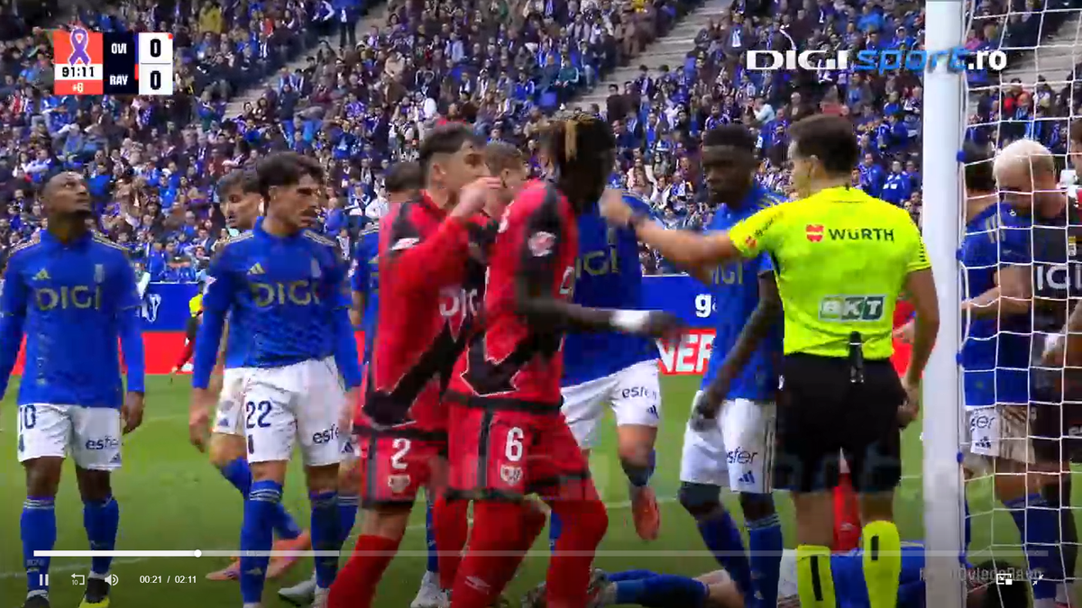Andrei Rațiu, moment tensionat în Oviedo - Vallecano