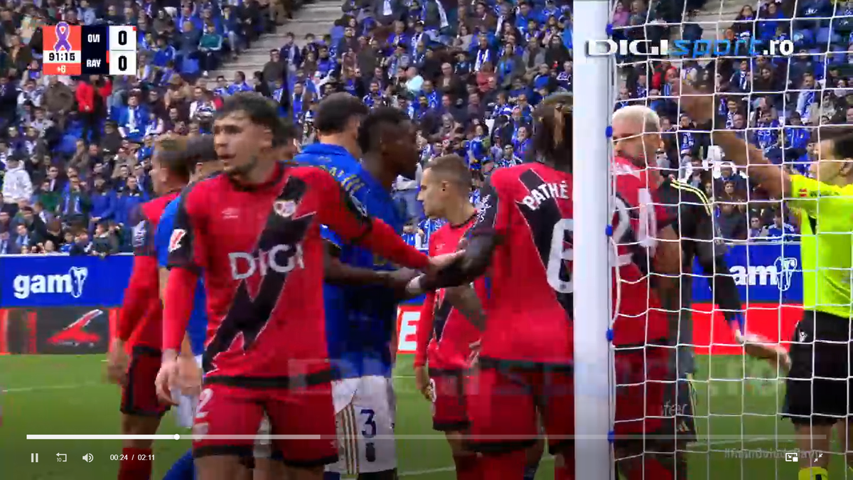 Andrei Rațiu, moment tensionat în Oviedo - Vallecano