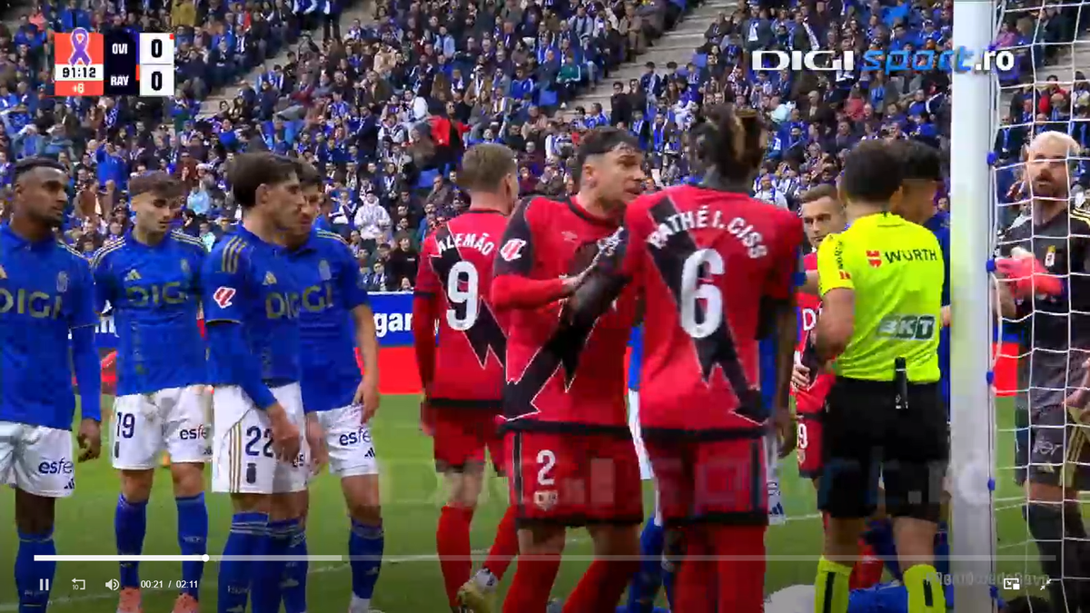 Andrei Rațiu, moment tensionat în Oviedo - Vallecano