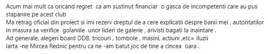 Dinamoviștii se dezic de proiectul DDB! Retrageri în lanț: „Cer explicații autorităților, să verifice golăniile liderilor de galerie”