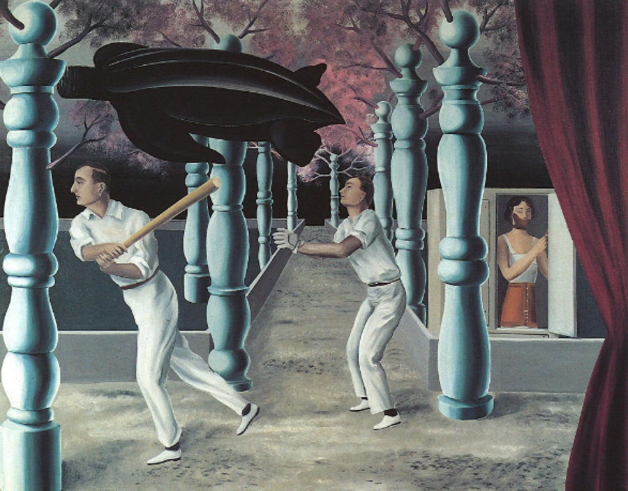 ”Le joueur secret” (1927) Suprarealistul René Magritte a pictat lumi paralele și a fost captivat toată viața de un sport anume: „Orice mutare trebuie să spună o poveste, altfel e mort”