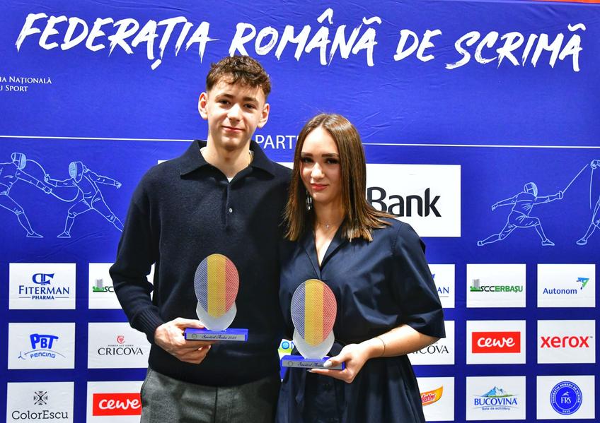 Vlad și Amalia Covaliu, premiați de Federația Română de Scrimă  / Foto: Cristi Preda / GSP