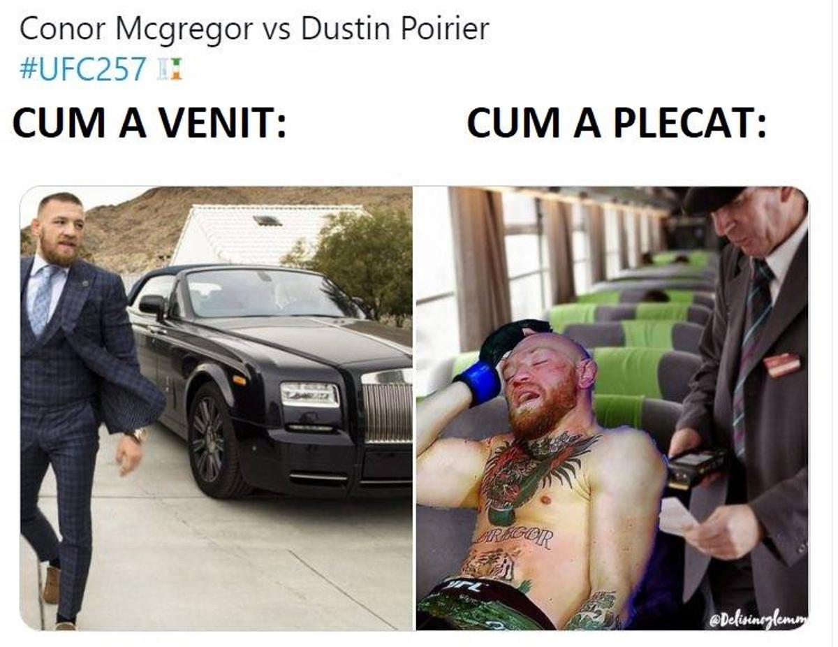 FOTO + VIDEO Cele mai bune glume după ce Dustin Poirier „i-a dat somn” lui Conor McGregor la UFC 257