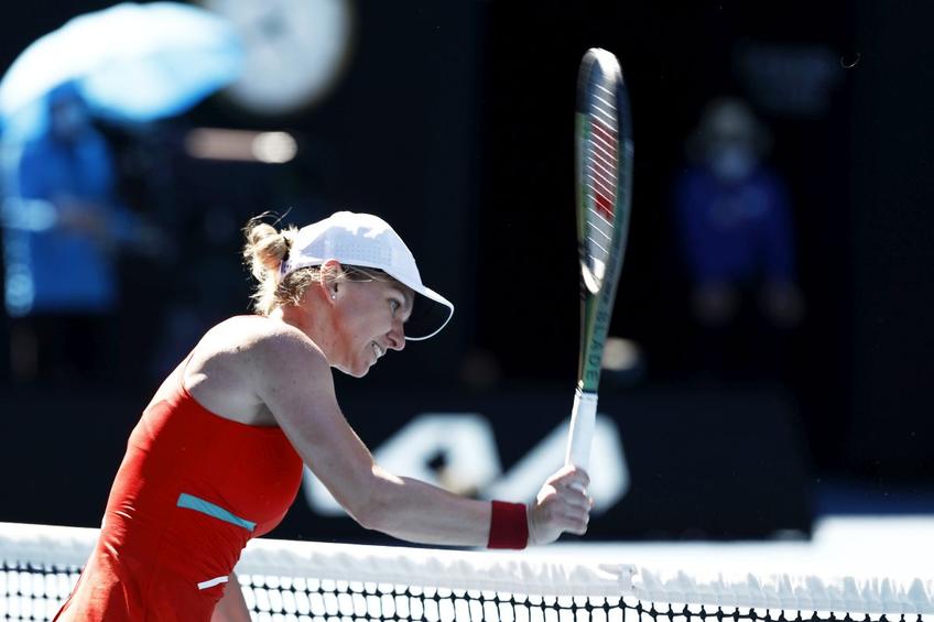 Simona Halep, frustrată în meciul cu Alize Cornet // foto: Guliver/gettyimages