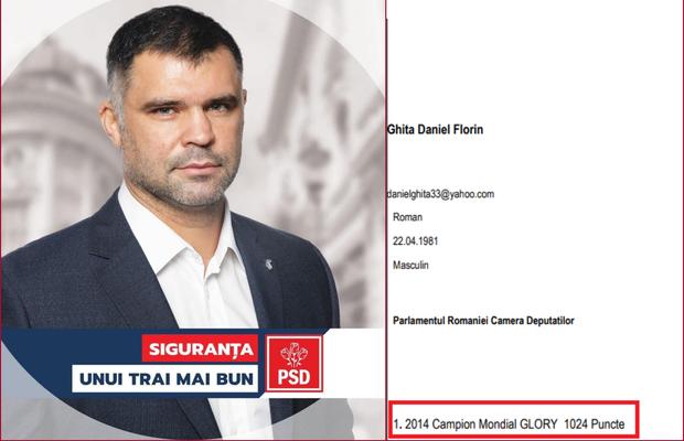 CV-ul de deputat al lui Daniel Ghiță, între fals și haz » Fostul luptător a pus la aptitudini că știe să transcrie date de pe PC pe „format electronic CD, stick”. Și că e campion mondial Glory, deși nu e!