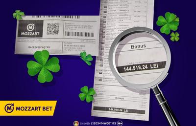 Bilet fabulos la Mozzart Bet! Cu doar 1 leu pariat, a câștigat 90.000 de lei!