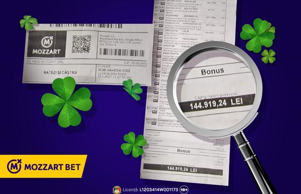 Bilet fabulos la Mozzart Bet! Cu doar 1 leu pariat, a câștigat 90.000 de lei!