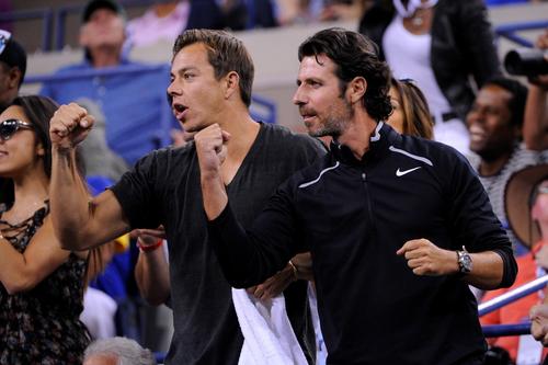 Sascha Bajin și Patrick Mouratoglou la US Open 2013 în loja Serenei Williams FOTO Imago Images