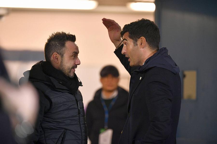 Roberto De Zerbi și Paulo Fonseca. Foto: Imago La 4 ani de la începerea războiului din Ucraina, Paulo Fonseca și-a amintit cea mai teribilă experiență: „Am petrecut o noapte în buncăr cu De Zerbi. Eram terorizați!”
