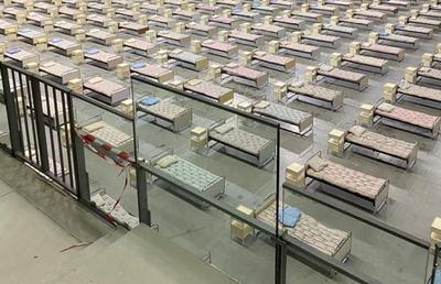 FOTO // Bulgarii au transformat Armeeț Arena în spital de campanie pentru bolnavii de coronavirus