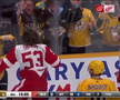 Filip Forsberg (Nashville Predators) și Moritz Seider (Detroit Red Wings) FOTO: captură video