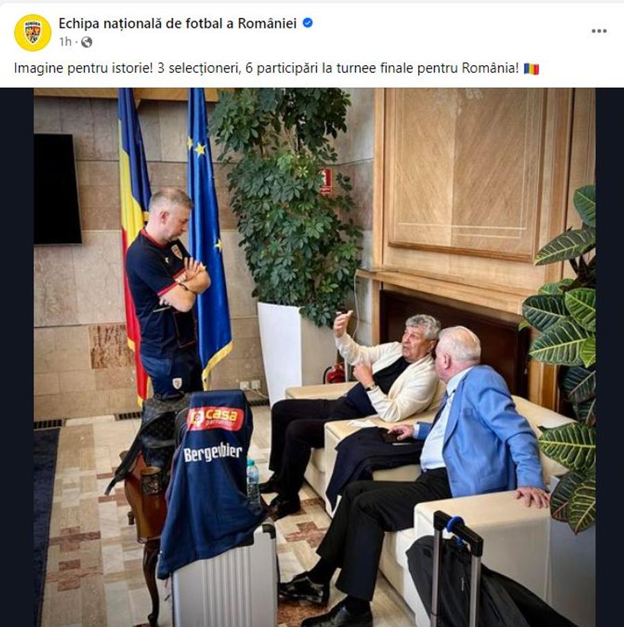FOTO: Facebook @NationalaRomanieiOfficial „Imagine pentru istorie” în cantonamentul naționalei » Au lăsat rivalitatea deoparte, înainte de România - Columbia