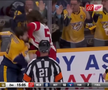 Filip Forsberg (Nashville Predators) și Moritz Seider (Detroit Red Wings) FOTO: captură video