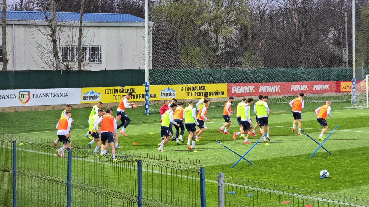 Antrenamentul reprezentativei U21 a naționalei României înaintea meciului cu Olanda