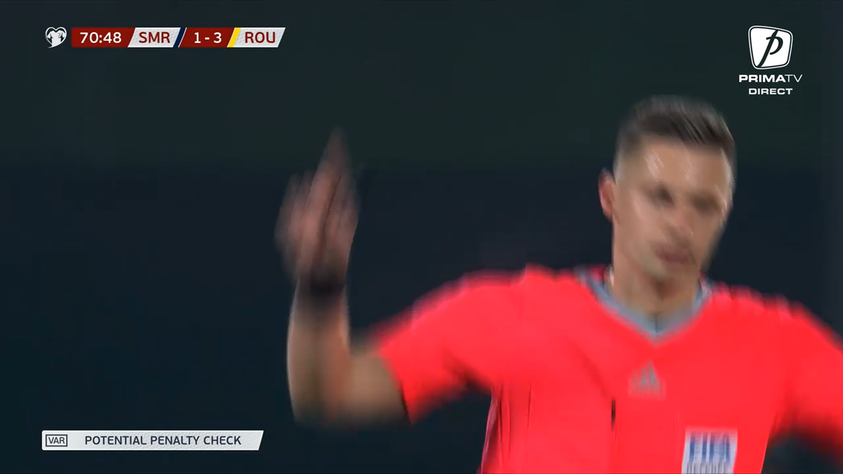 Decizie controversată în San Marino - România » La fel ca în meciul cu Bosnia: de ce nu s-a acordat penalty la un henț clar