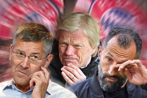 Președintele lui Bayern (stânga), Oliver Kahn (centru) și Hasan Salihamidzic (dreapta_, foto: Imago
