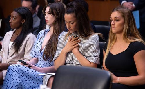 Simone Biles, McKayla Maroney, Aly Raisman și Maggie Nichols la procesul împotriva doctorului Larry Nassar Foto: Imago