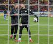 Matei și Marius Popa, la pauza meciului dintre FCSB și Petrolul
