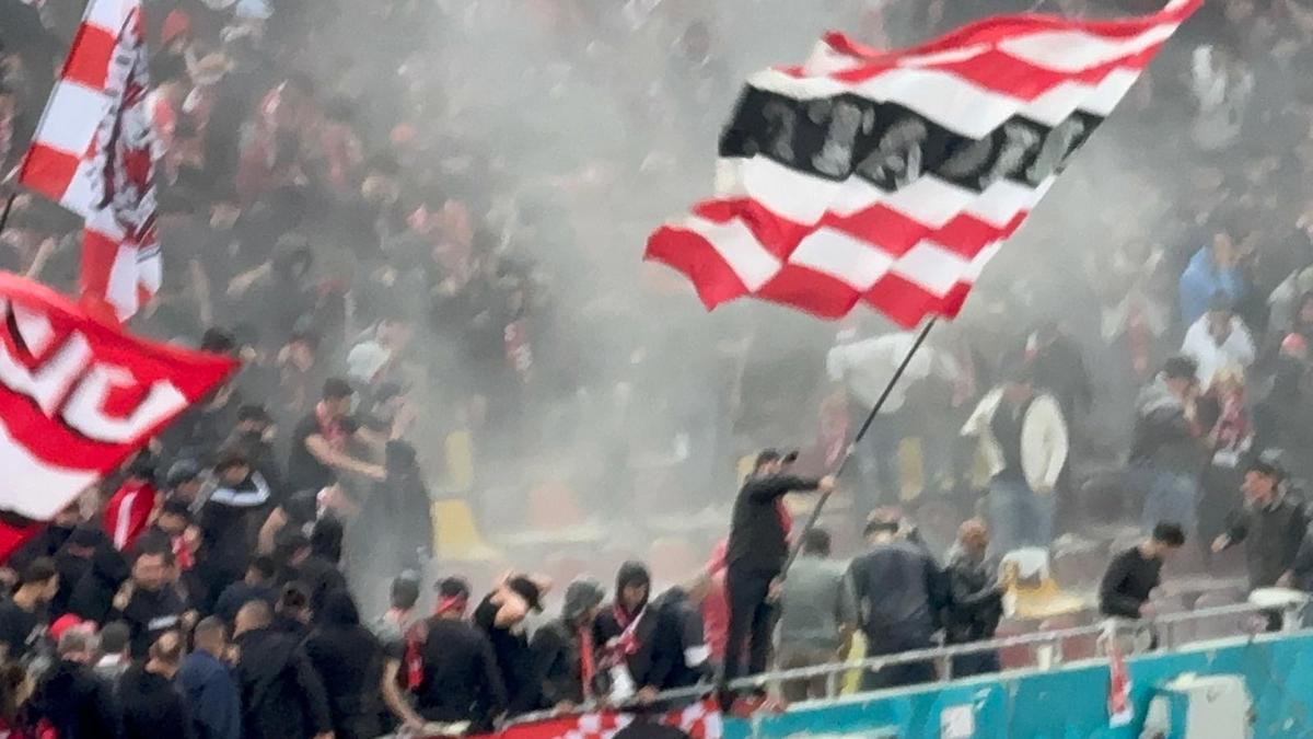 Ultrașii lui Dinamo au dat drumul la extinctor în peluză