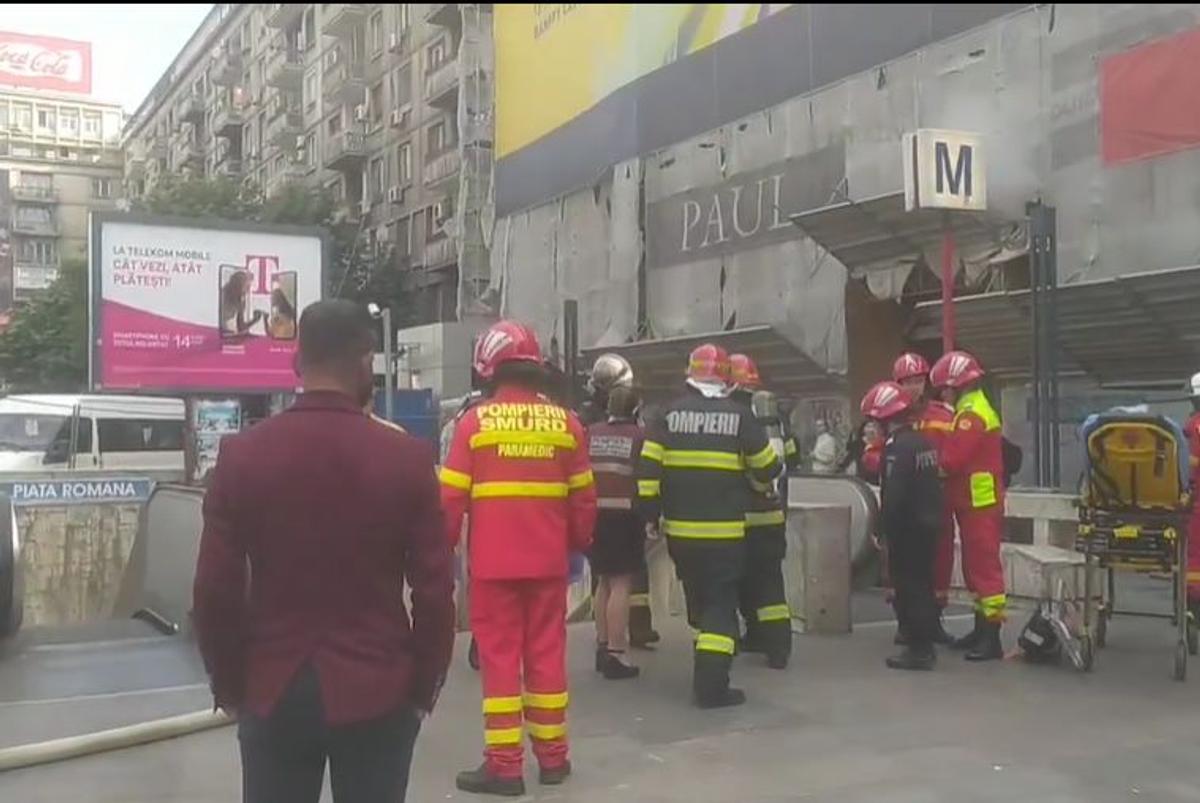 Alertă de incendiu la metroul de la Piața Romană