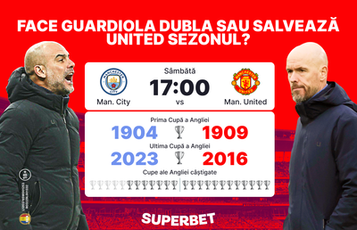 Face Guardiola dubla sau salvează Ten Hag sezonul? SuperOfertă pentru Man. City - Man. United, marea finală a Cupei Angliei