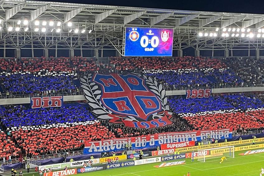 Peluza Nord, scenografie în timpul partidei cu CFR Cluj de pe Stadionul Ghencea