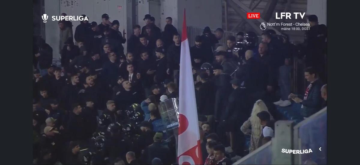 Conflict în peluza lui Dinamo la meciul cu Universitatea Craiova