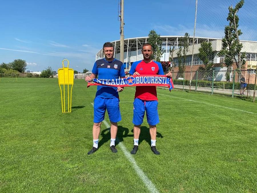 Gabi Boștină și Daniel Oprița // FOTO: facebook.com/CSASTEAUA/ A uitat de Gigi Becali și FCSB și a semnat cu Steaua: „Sperăm să ajungem în Liga 1 cât mai repede!”