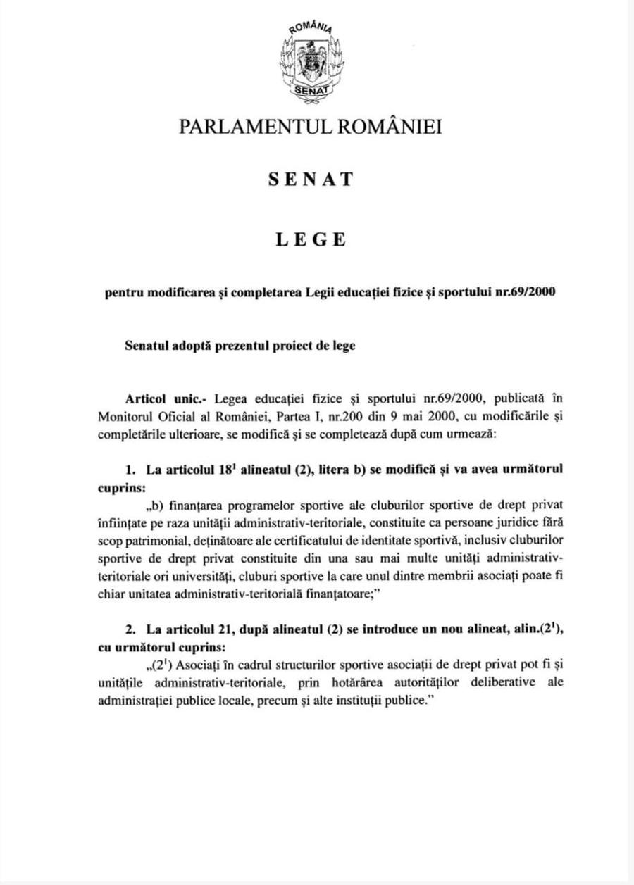 Proiect de lege Iată textul noului proiect de Lege a Sporturilor care poate aduce Steaua în Superliga! » Reacții vehemente: „Dacă trece, voi sesiza Curtea Constituțională!”