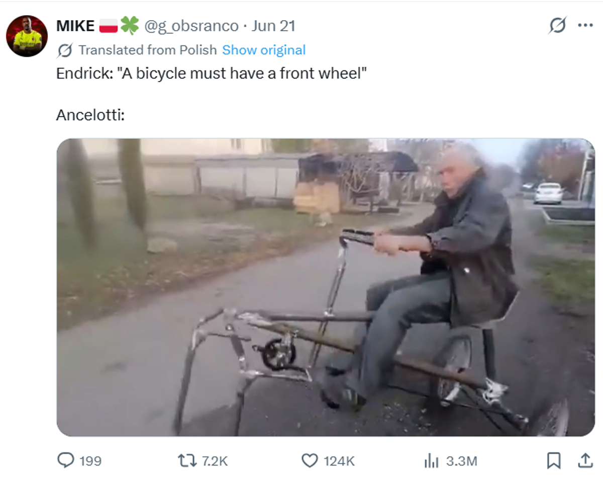 Meme-urile cu Endrick și Carlo Ancelotti // foto: capturi X