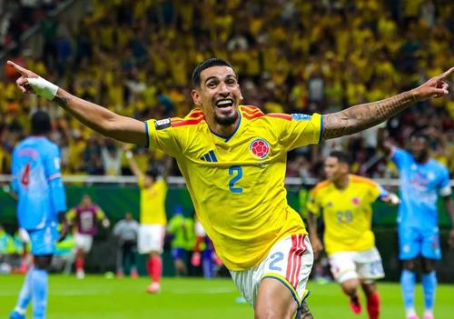 Daniel Munoz celebrând golul victoriei cu Congo