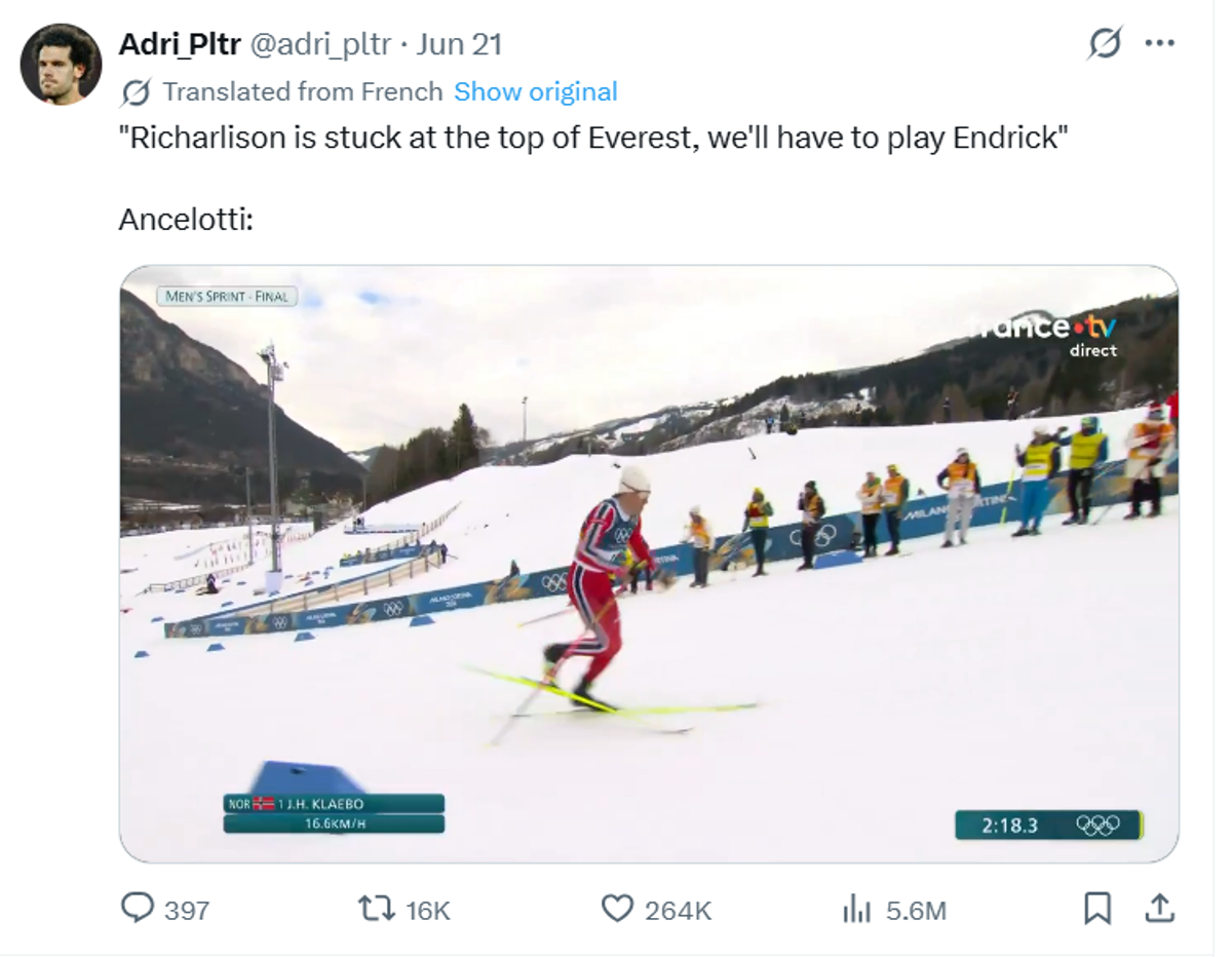 De ce au devenit meme-urile cu Endrick și Carlo Ancelotti senzația virală a acestui Campionat Mondial