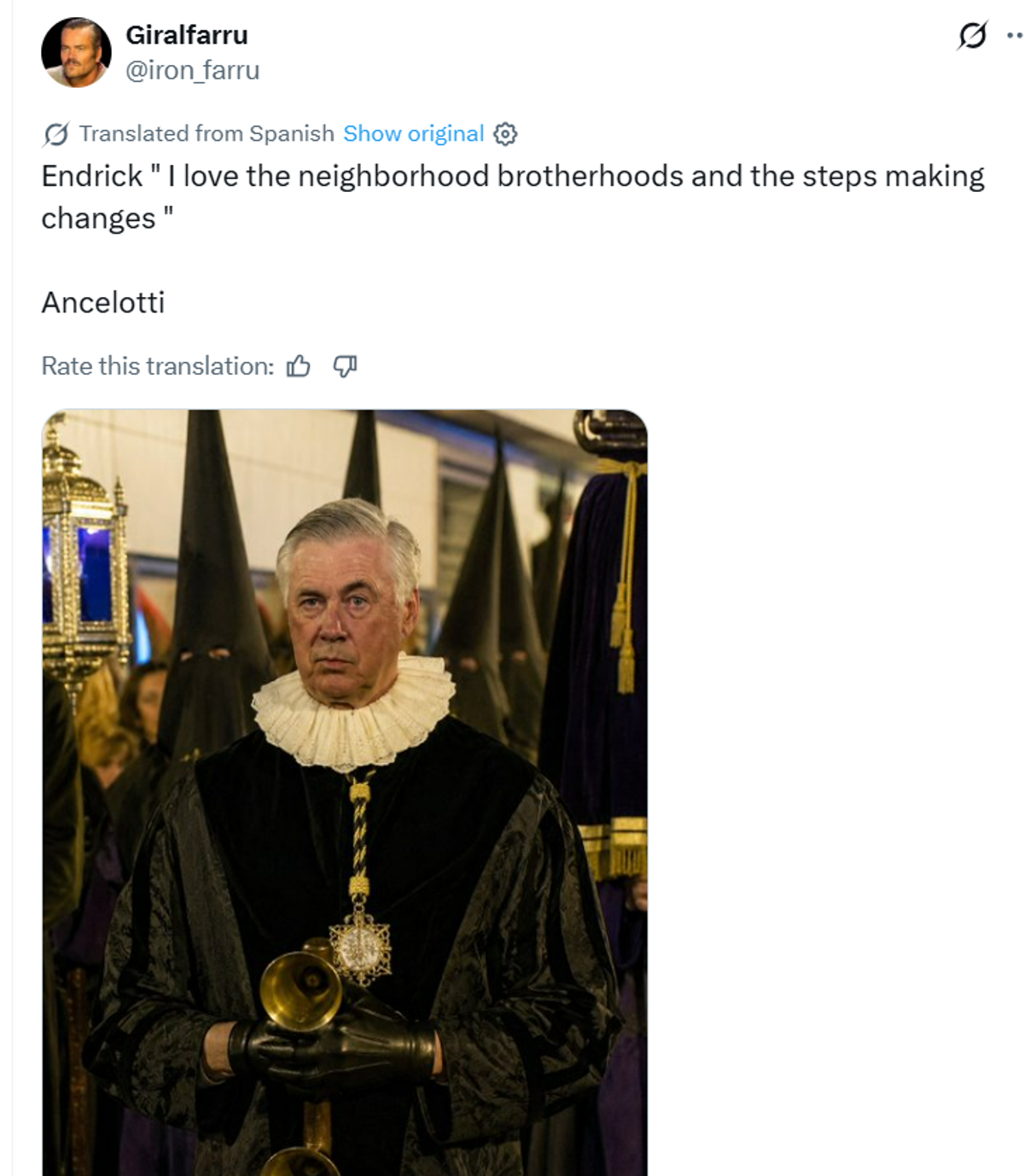 Meme-urile cu Endrick și Carlo Ancelotti // foto: capturi X