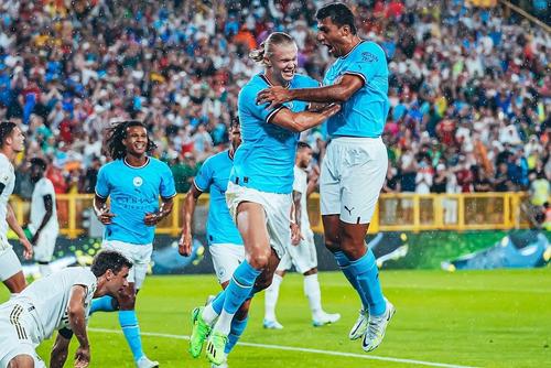 Erling Haaland a marcat la debut pentru Manchester City în amicalul cu Bayern, Foto: Instagram
