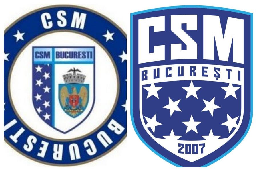 Vechea siglă (stângă) și noua siglă (dreapta) CSM București și-a schimbat sigla » Diferențe majore din noul sezon
