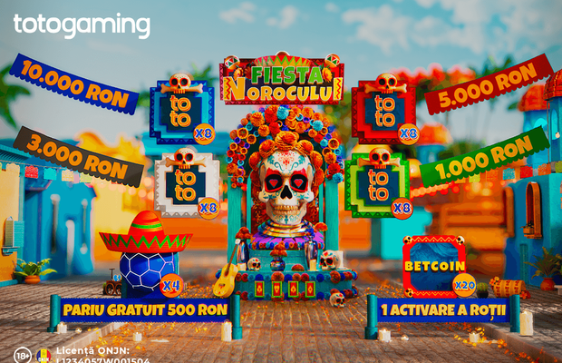 Până la 10.000 RON la Fiesta Norocului! Înscrie-te pe TotoGaming pentru a lua parte la sărbătoare!