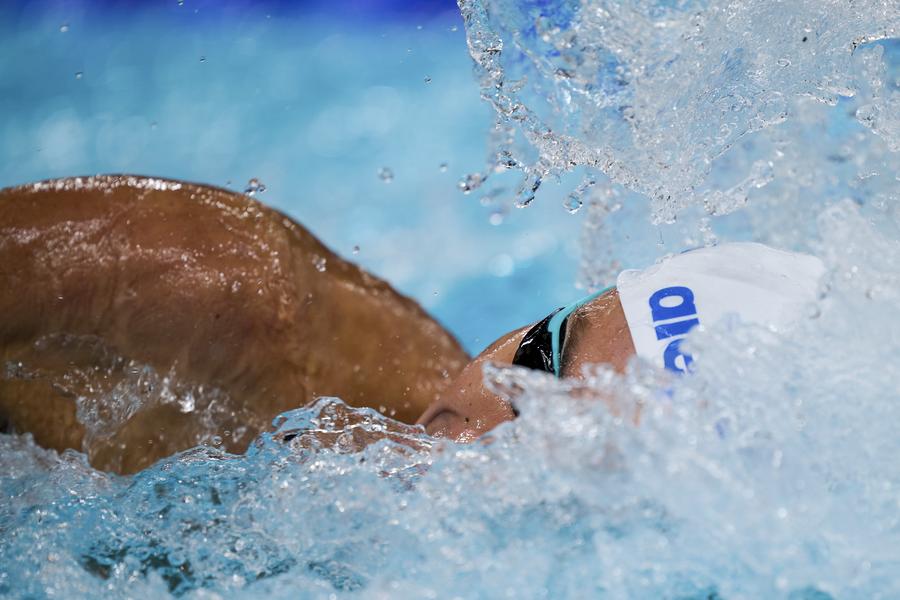 David Popovici la antrenamente în La Defense Arena FOTO Raed Krishan Răzvan Florea, singurul medaliat olimpic român la înot, a dat pronosticurile pentru probele lui David Popovici de la Paris: „Nu are cine să îl bată la 200. La 100 e ceva mai complicat”