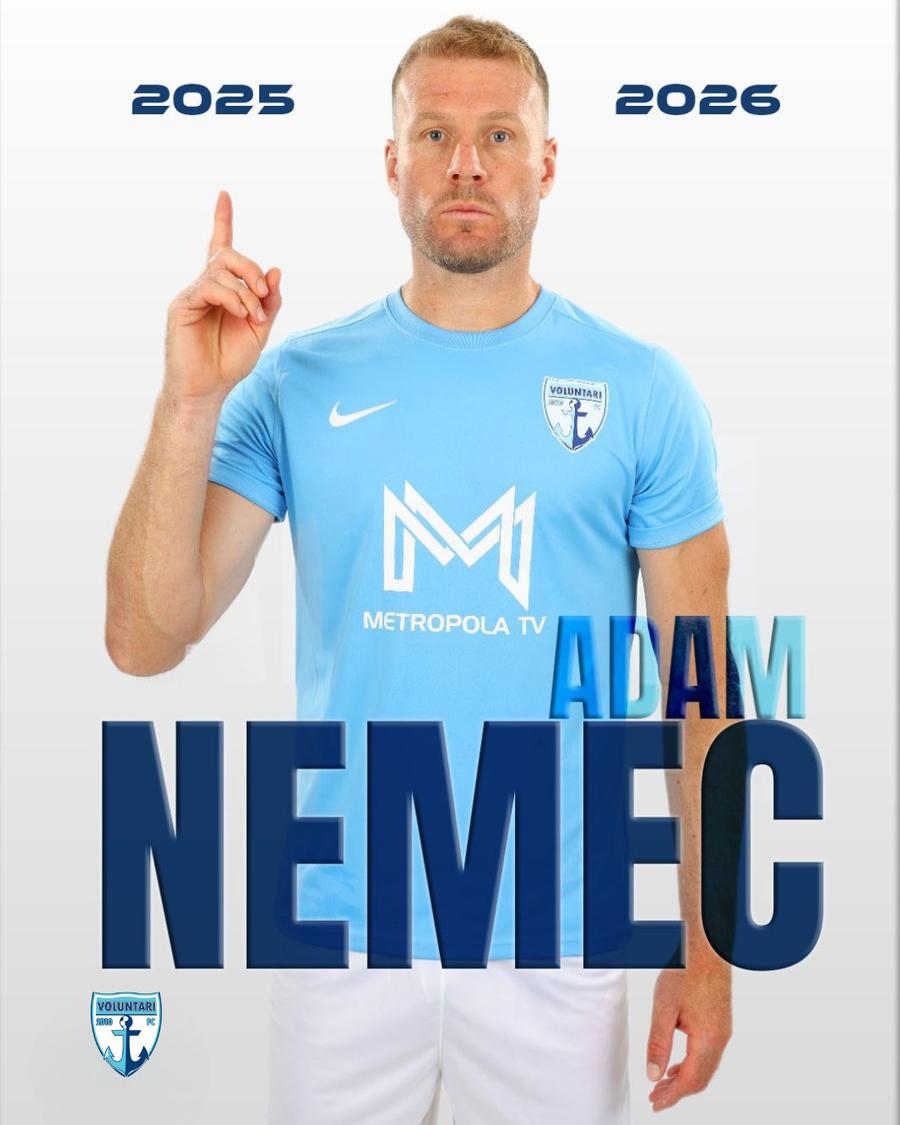 Adam Nemec a semnat prelungirea contractului cu FC Voluntari pentru încă un sezon. Foto: Facebook @FC Voluntari Adam Nemec nu se retrage! » A semnat în România pentru încă un sezon