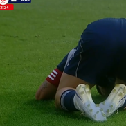 Joao Lameira a cerut fault înaintea golului de 1-2 din UTA - Oțelul / FOTO: Prima Sport 1