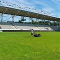Gazonul de pe „Arcul de Triumf” se prezintă într-o stare foarte bună între Dinamo și Universitatea Craiova // foto: facebook @Complexul Sportiv Național „Arcul de Triumf”