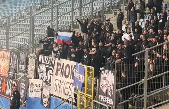 Steagul Rusiei, afișat de ultrașii adverși la meciul lui Dinamo Kiev din Europa League! Ce a urmat