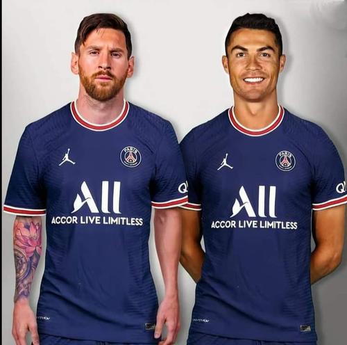 Leo Messi și Cristiano Ronaldo în tricoul celor de la PSG