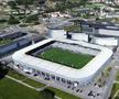 Panoramă din dronă realizată ieri de fotoreporterul GSP aflat în Norvegia, cu stadionul aflat la doar câțiva pași de celebrele fiorduri din Marea Nordului