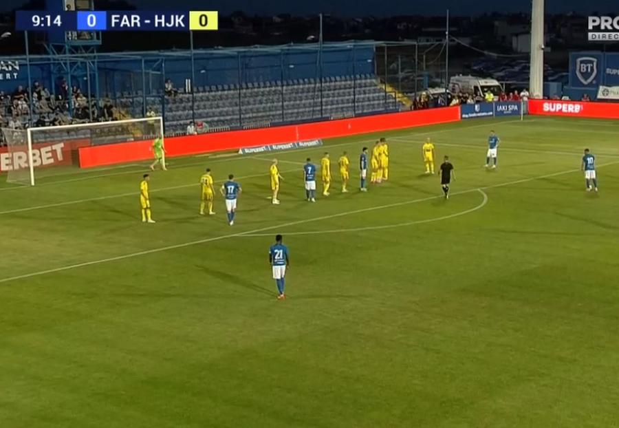 FOTO: Captură TV @Pro Arena Budescu, sclipitor în drumul „Regelui” spre grupele Conference League » Farul revine fantastic cu HJK și e la 90 de minute de istorie