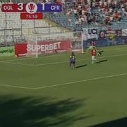 Oțelul Galați - CFR Cluj, gafă la golul de 4-1 / FOTO: Captură TV @Prima Sport 1