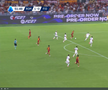 Radu Drăgușin, „spectator” la al doilea gol al lui Malen din AS Roma - Fiorentina / FOTO: captură @Digi Sport