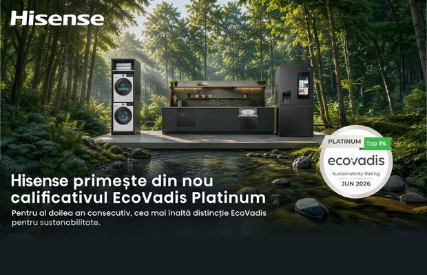 Hisense primește pentru al doilea an consecutiv cel mai înalt calificativ EcoVadis Platinum