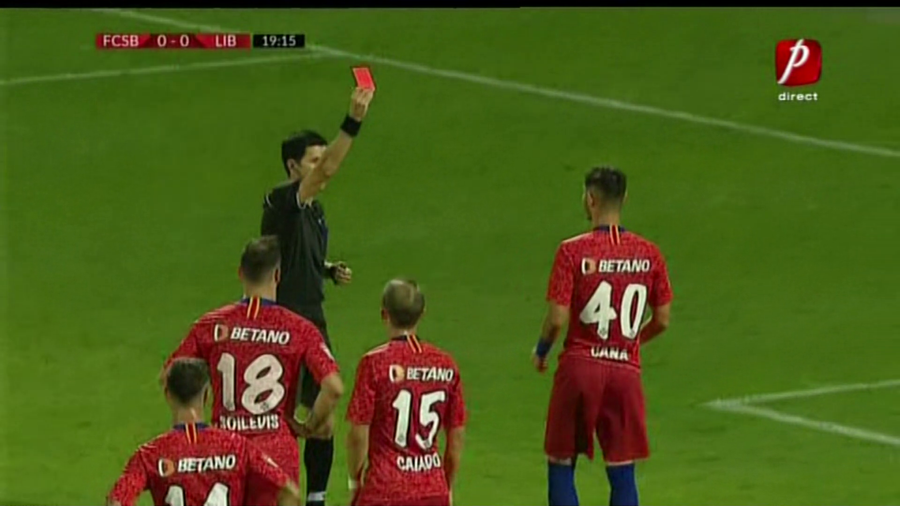 Captură: Prima TV FCSB - Liberec 0-2 » Start ratat pentru roș-albaștri. Accidentare și «roșu» în 10 minute